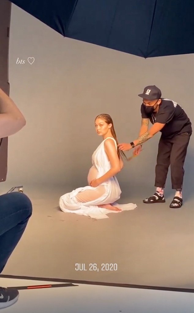 Pregnant Gigi Hadid Bares Her Baby Bump in Maternity Photoshoot Pics